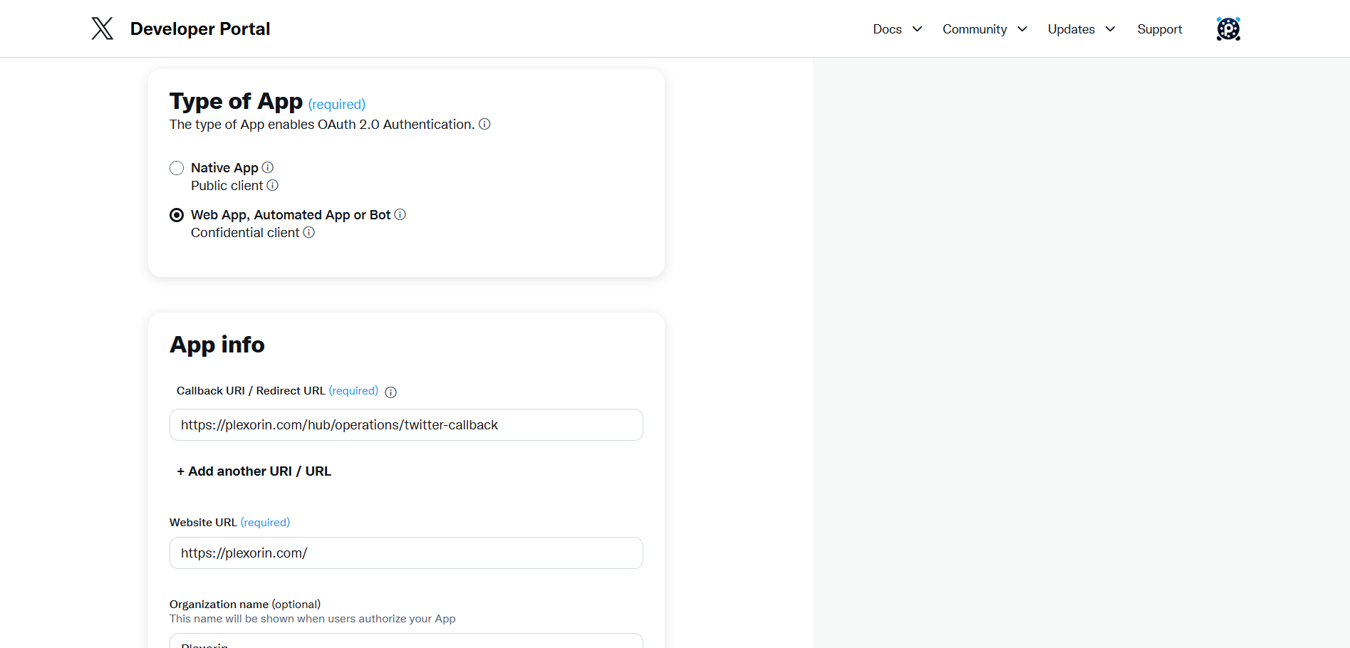 X Integration User Authentication